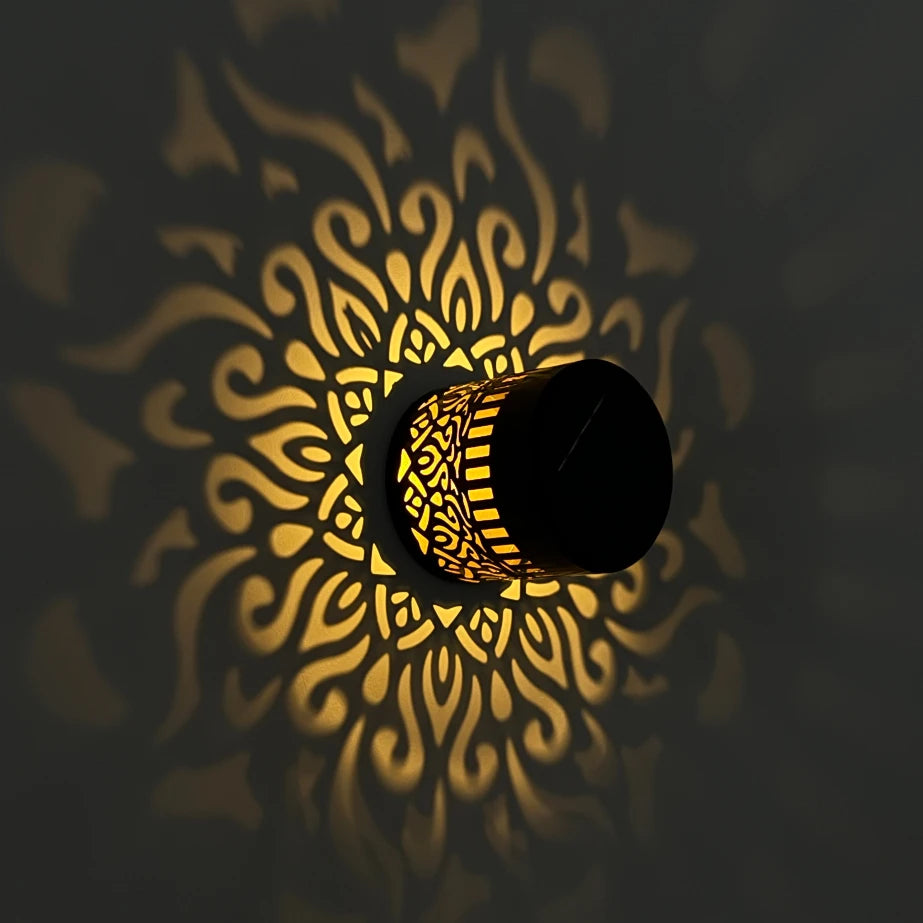Solar Datura Lantern Wall Light Outdoor Garden Decor