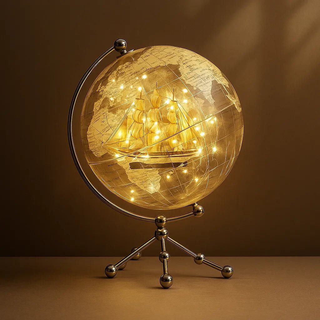 Luxury Illuminated Globe Ornament - Modern Home Decor - Luci