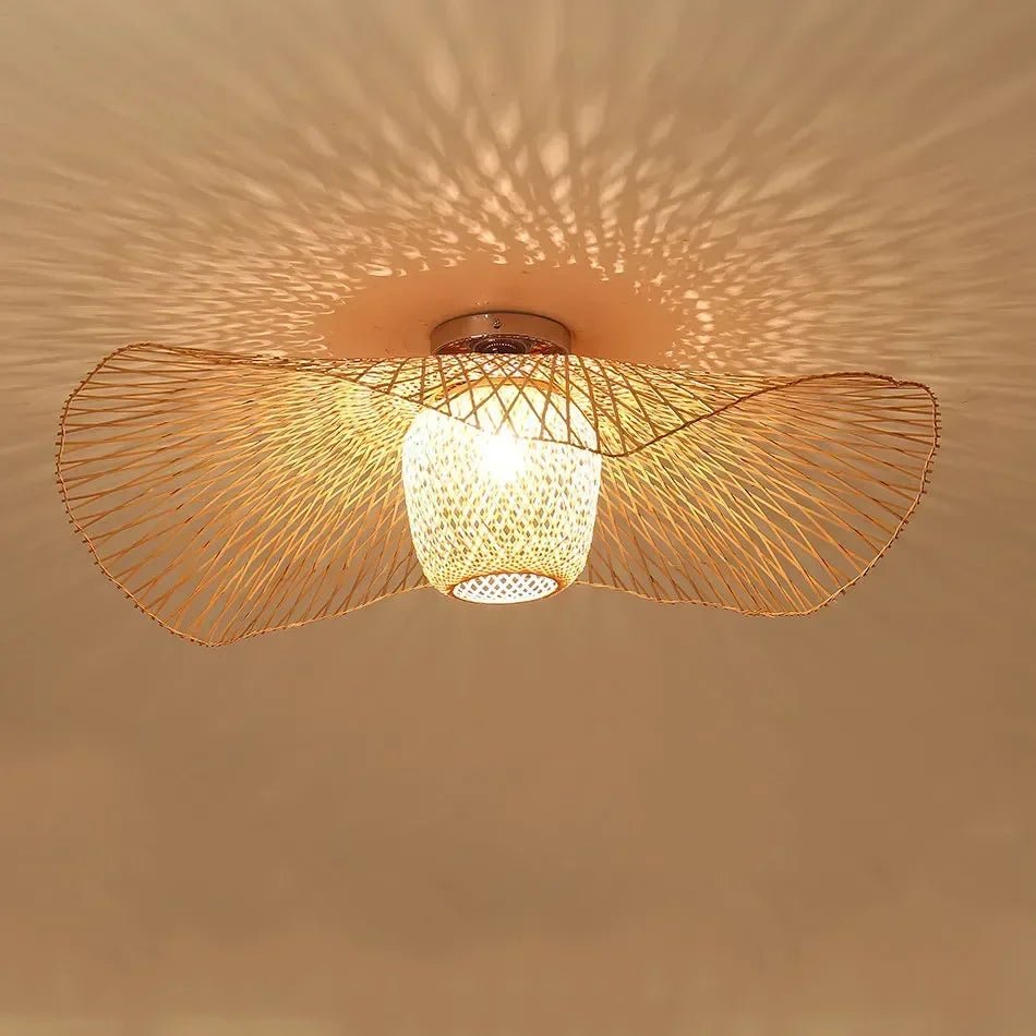 Japanese Bamboo Pendant Light - Modern Ceiling Fixture - Luci