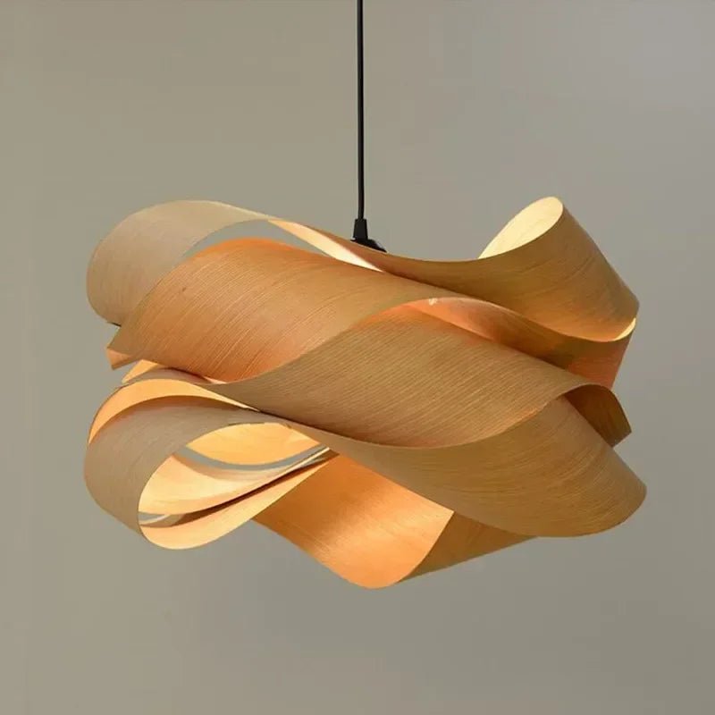 Nordic Minimalist Wooden Pendant Light - Modern Art Decor - Luci