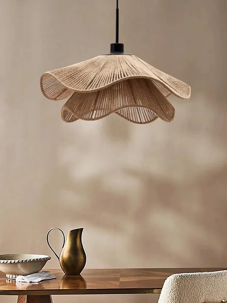 Nordic Minimalist Wabi Sabi Hemp Rope Chandelier - Luci