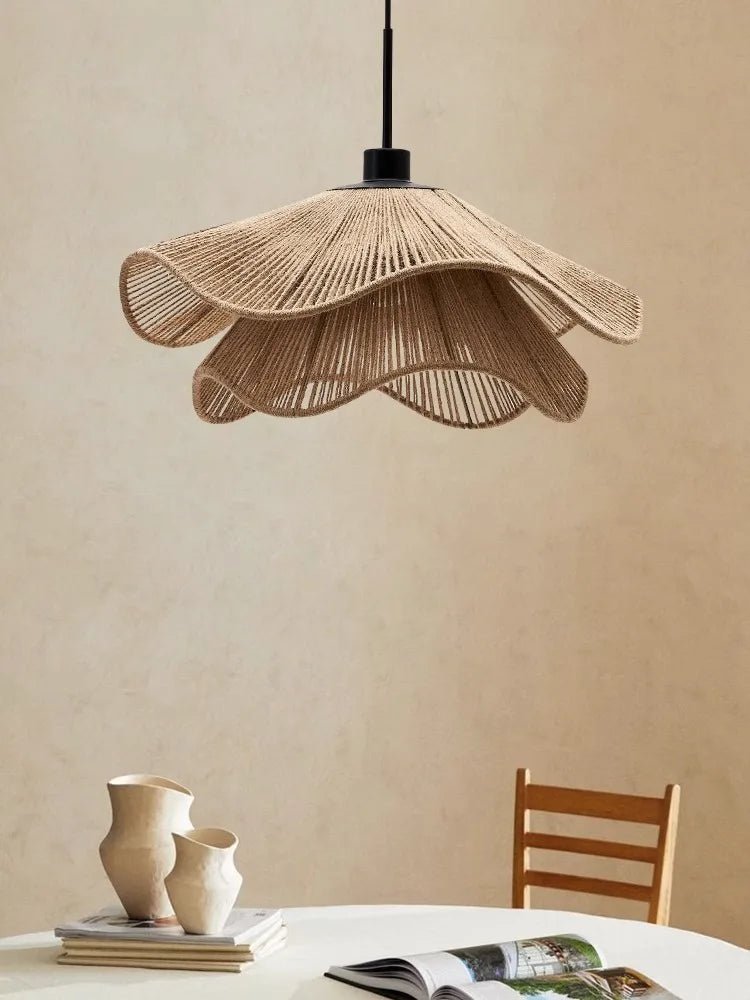 Nordic Minimalist Wabi Sabi Hemp Rope Chandelier - Luci