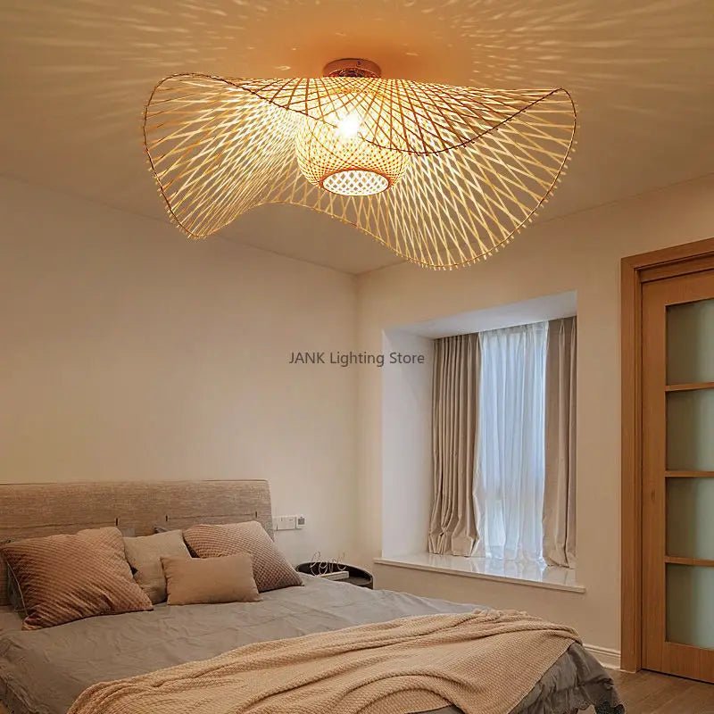 Japanese Bamboo Pendant Light - Modern Ceiling Fixture - Luci