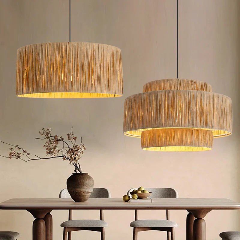 Exquisite Japandi Rattan Pendant Light for Elegant Spaces - Luci