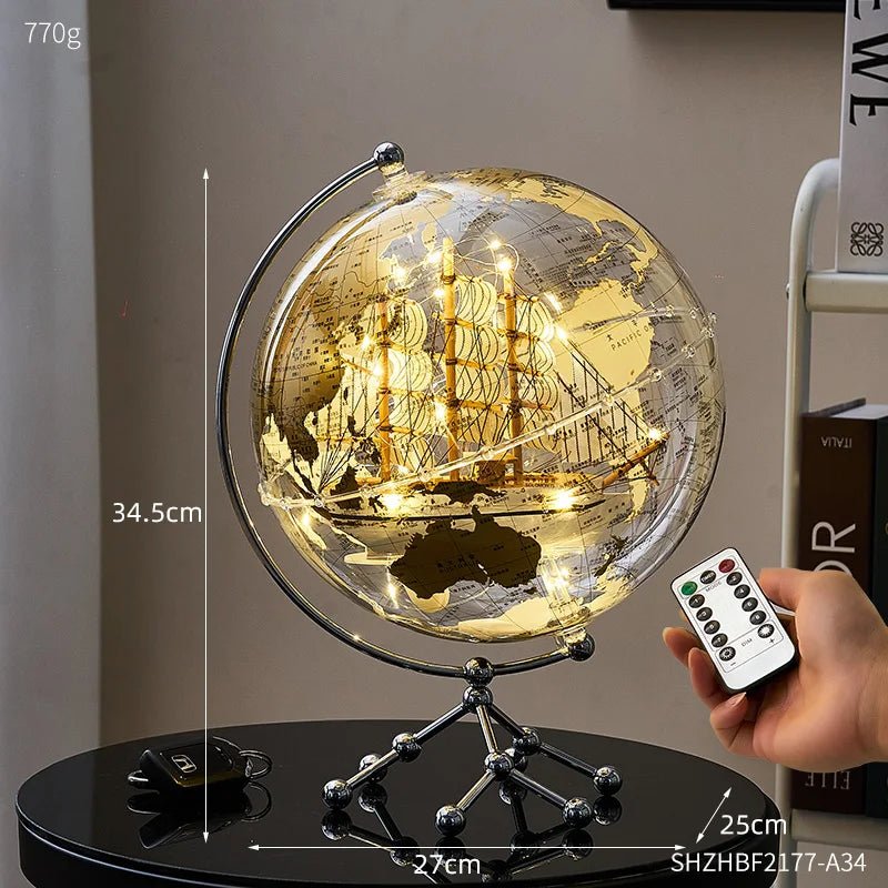 Luxury Illuminated Globe Ornament - Modern Home Decor - Luci