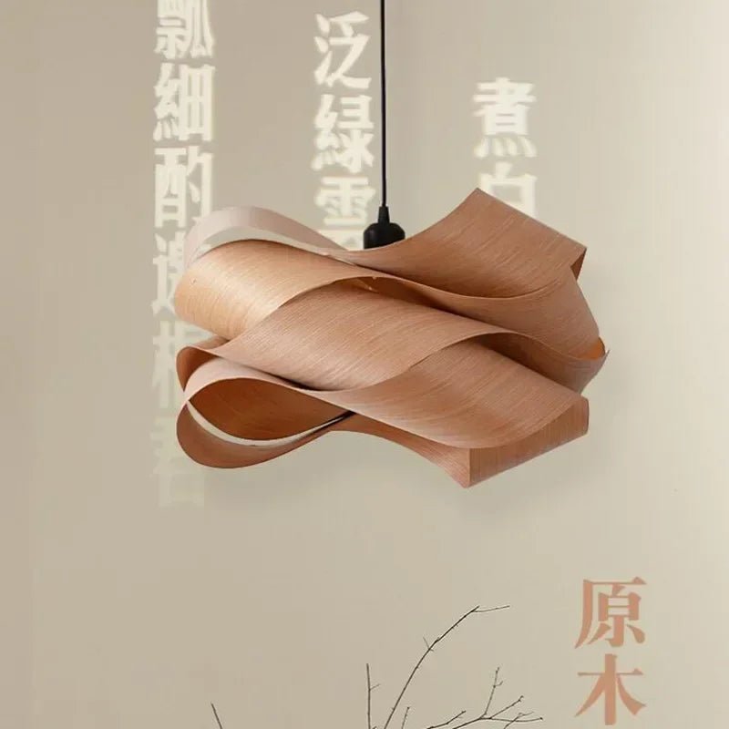 Nordic Minimalist Wooden Pendant Light - Modern Art Decor - Luci