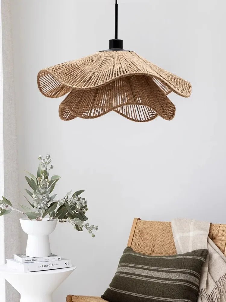 Nordic Minimalist Wabi Sabi Hemp Rope Chandelier - Luci