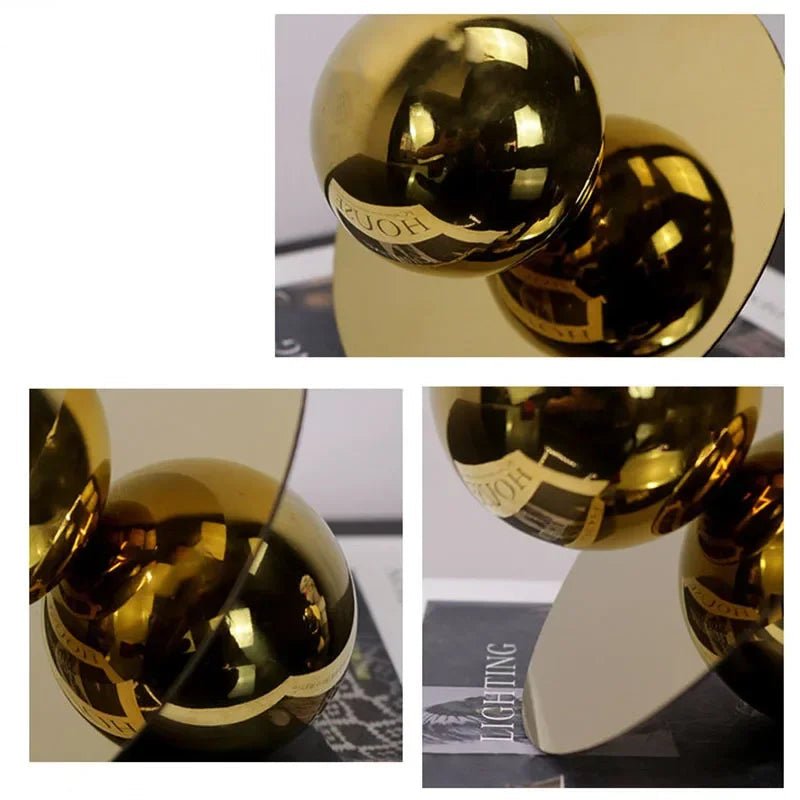 Golden Stainless Steel Abstract Sphere Sculpture - Luci