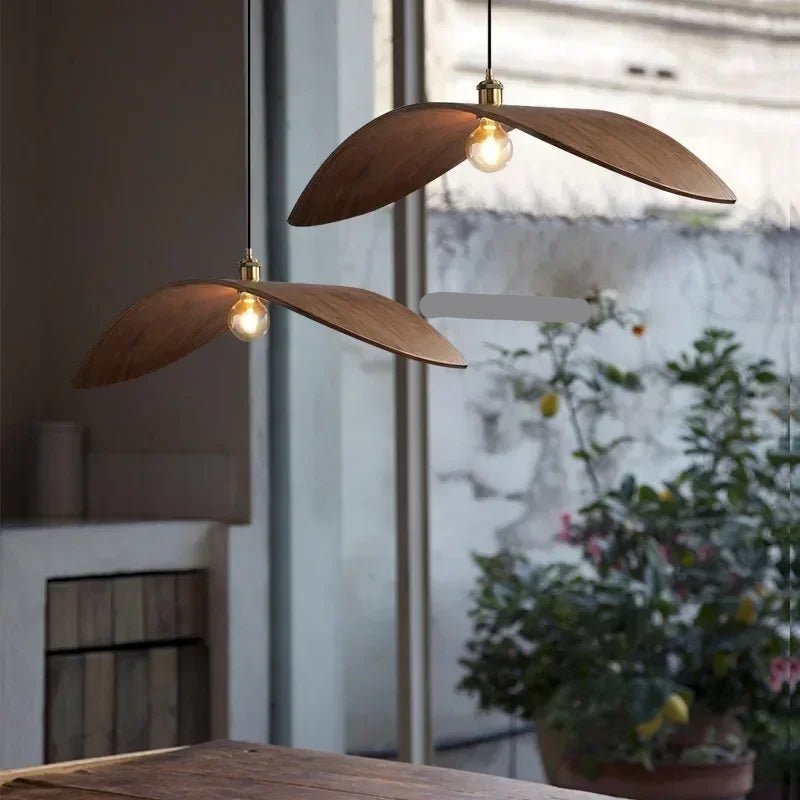Walnut Wood Pendant Lamp for Modern Home Decor - Luci