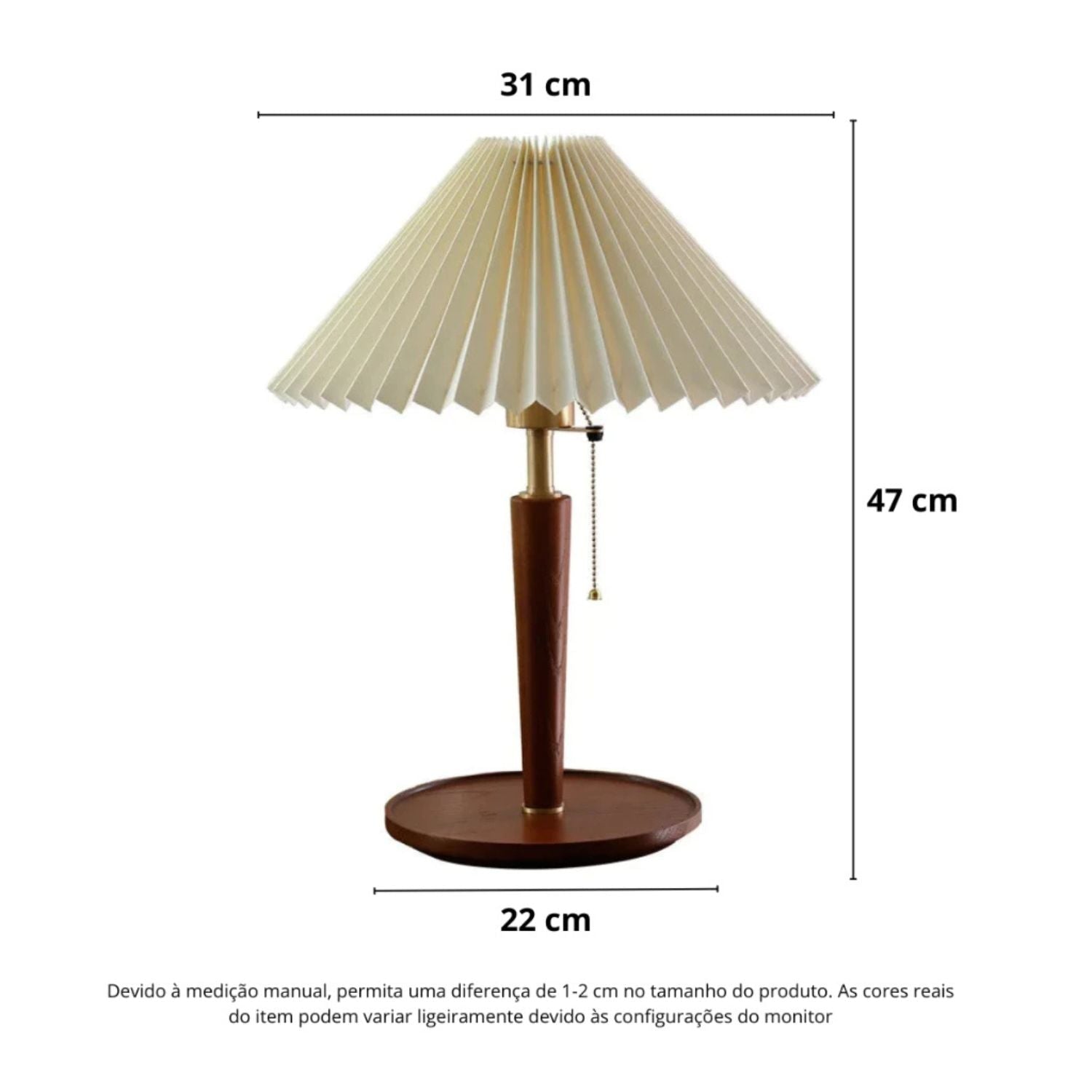 Abajur Plissado em Madeira - Luci Express - Luci