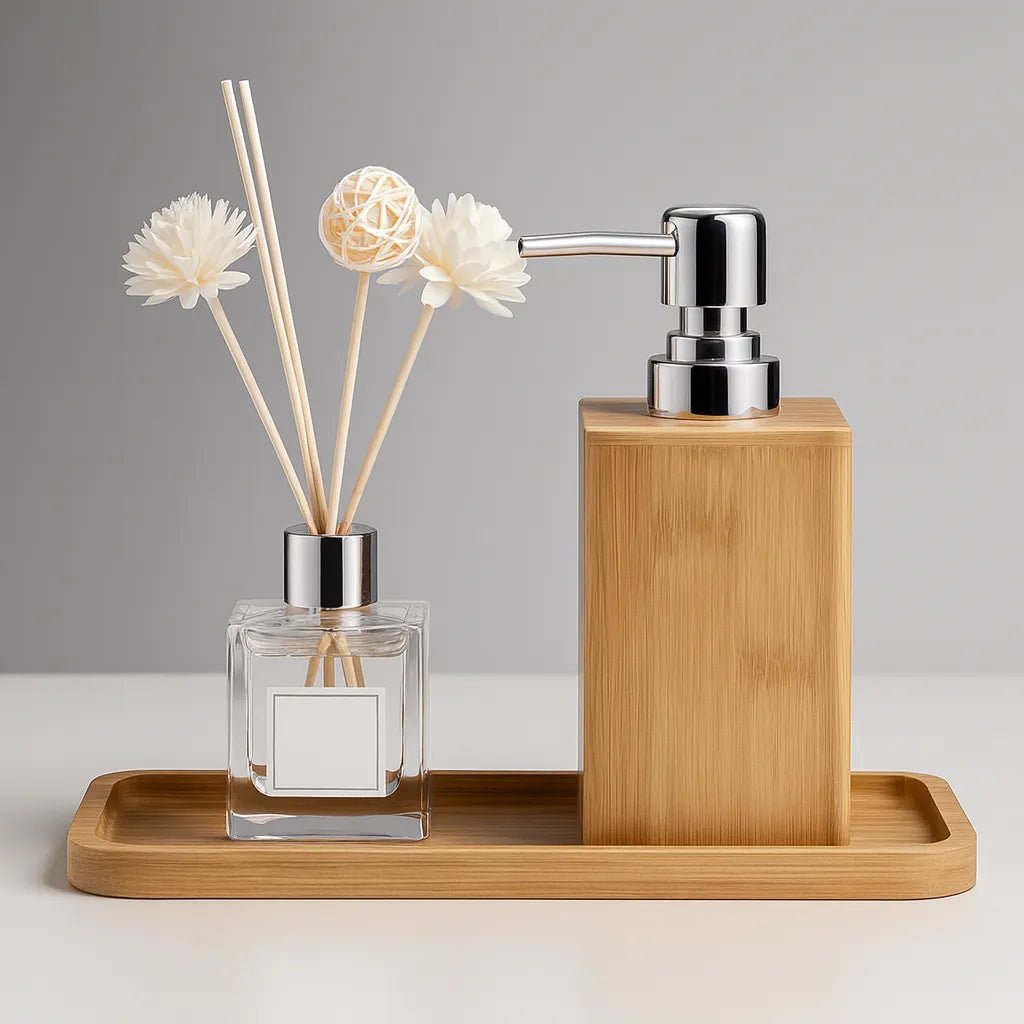 Dispenser de Sabonete Líquido em Bambu 280mL - Luci Express - Luci