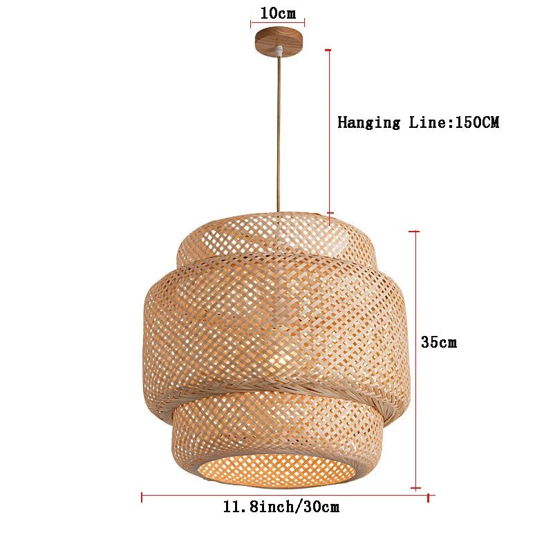 Luminaria Pendente Bambu Estilo Chinês - Luci Express - Luci