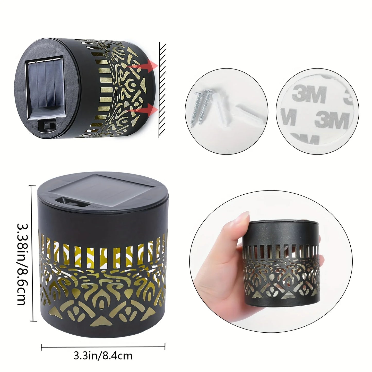 Solar Datura Lantern Wall Light Outdoor Garden Decor