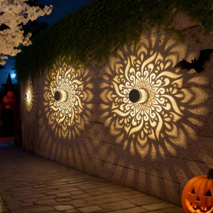 Solar Datura Lantern Wall Light Outdoor Garden Decor