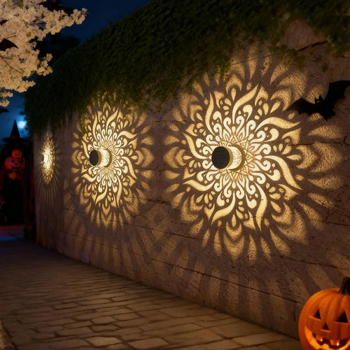 Solar Datura Lantern Wall Light Outdoor Garden Decor