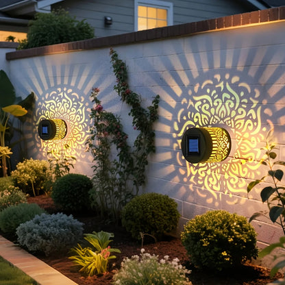 Solar Datura Lantern Wall Light Outdoor Garden Decor