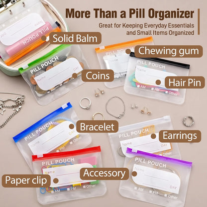 WeekPouch™ Portable Medicine Case — 14 Labelled Zip Pouches