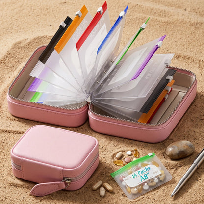 WeekPouch™ Portable Medicine Case — 14 Labelled Zip Pouches