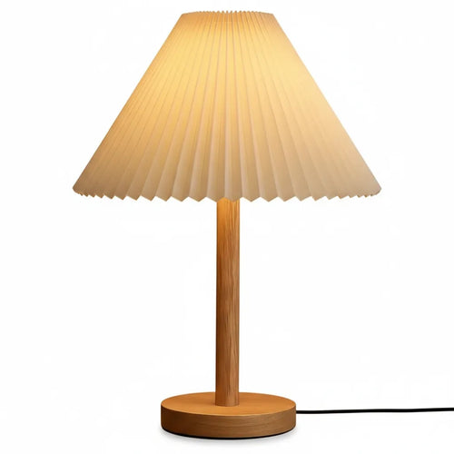 Table lamp with pleated