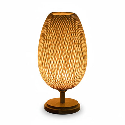 Table lamp with woven design