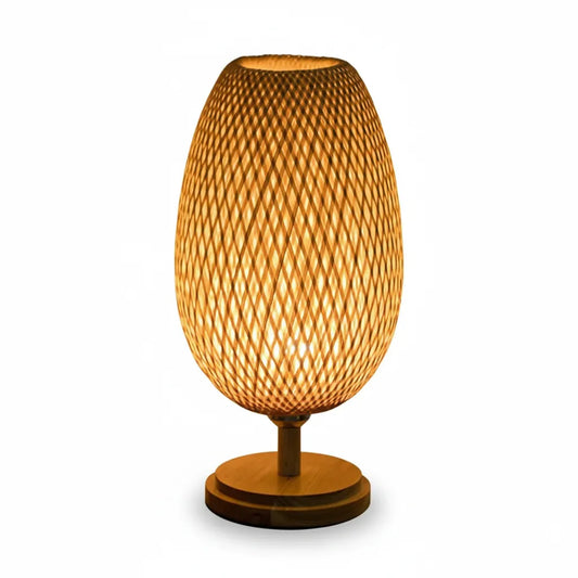 Table lamp with woven design