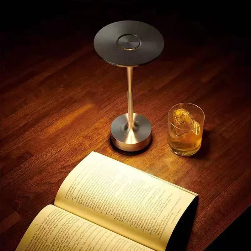Rechargeable LED Table Lamp – Modern Touch Dimmable Bedside Lamp with Aluminium Design