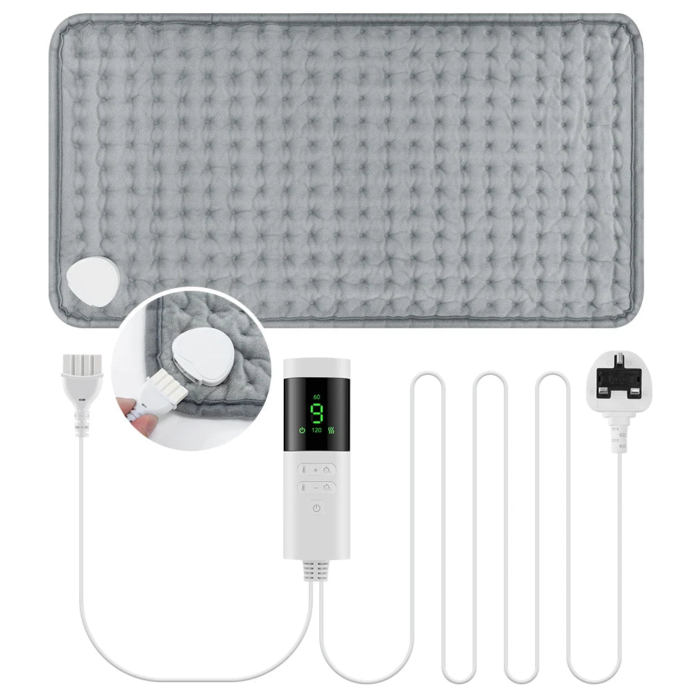 Electric Heat Pad for Back & Shoulders — 9 Levels, 4 Timers