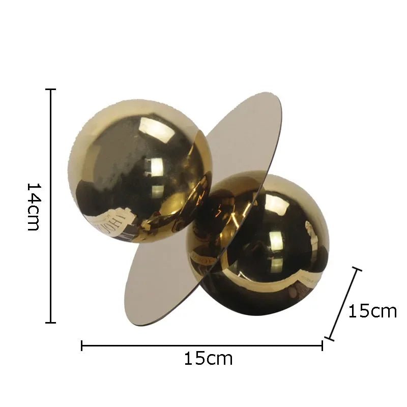 Golden Stainless Steel Abstract Sphere Sculpture - Luci