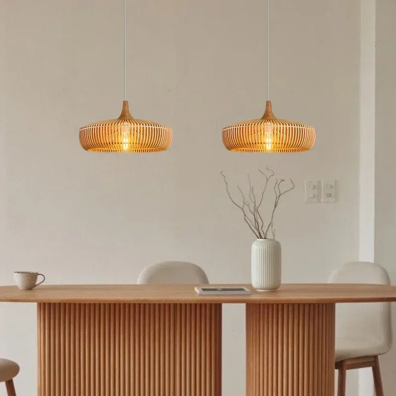 Modern Wooden Pendant Ceiling Light for Dining Room - Luci