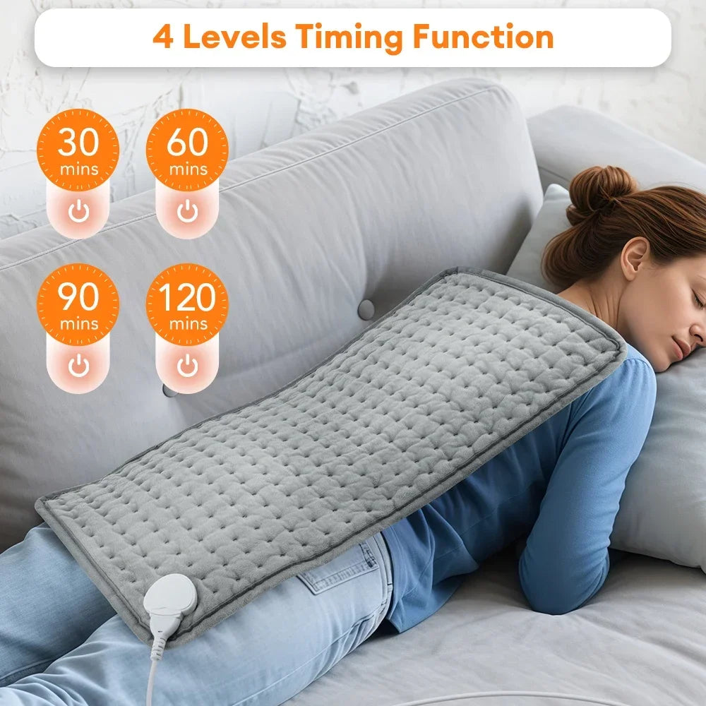 Electric Heat Pad for Back & Shoulders — 9 Levels, 4 Timers