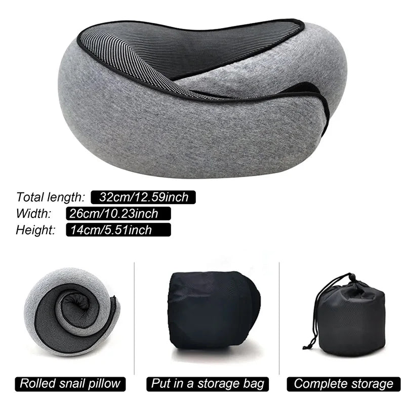 Memory Foam Travel Neck Pillow — Adjustable U-Shaped Support