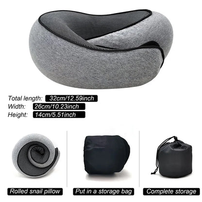Memory Foam Travel Neck Pillow — Adjustable U-Shaped Support