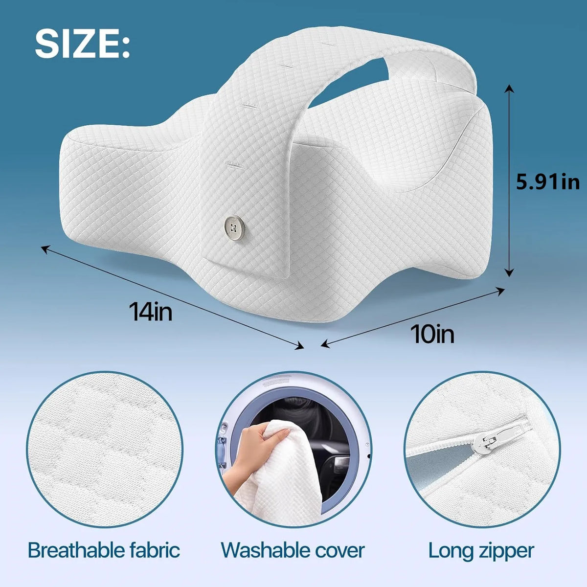 Memory Foam Knee Pillow — Leg Support for Side Sleepers