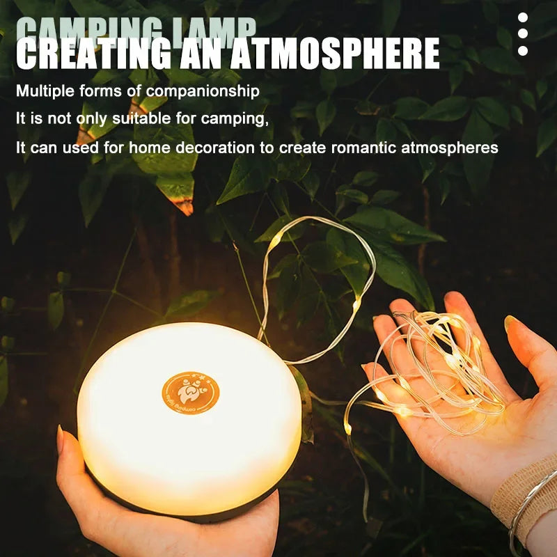4-in-1 Solar Camping Lantern & 10m RGB String Light 