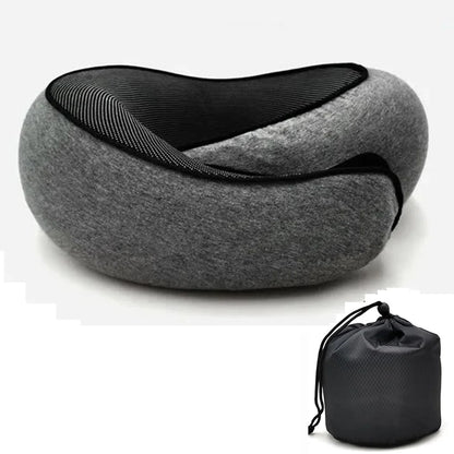 Memory Foam Travel Neck Pillow — Adjustable U-Shaped Support