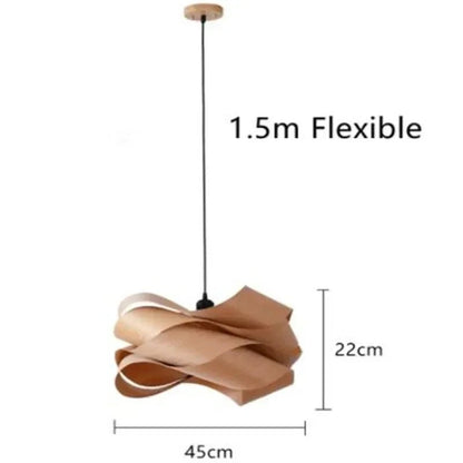 Nordic Minimalist Wooden Pendant Light - Modern Art Decor - Luci