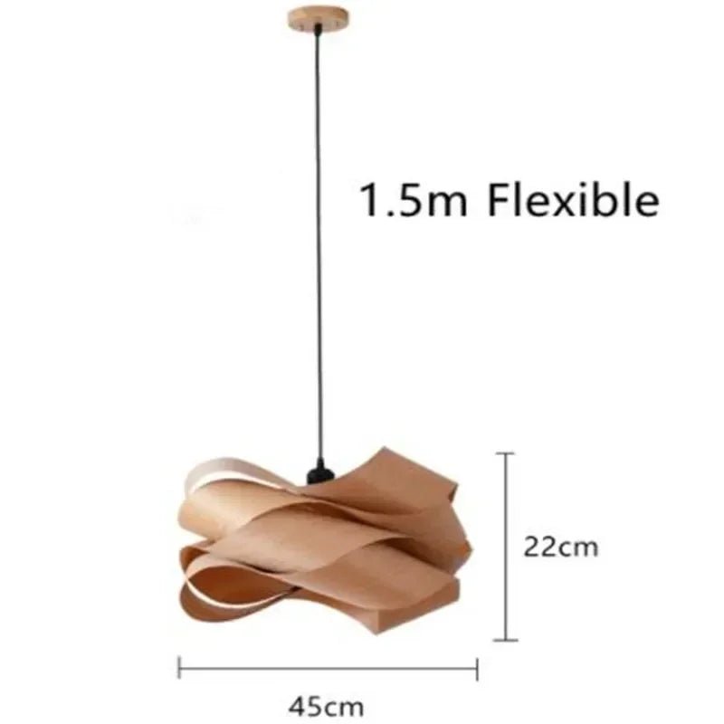 Nordic Minimalist Wooden Pendant Light - Modern Art Decor - Luci