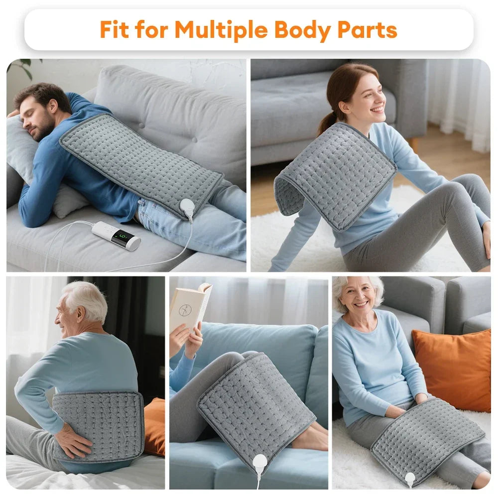 Electric Heat Pad for Back & Shoulders — 9 Levels, 4 Timers