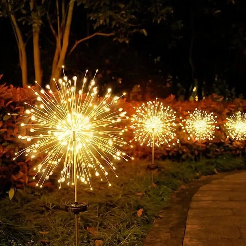 Solar Firework Garden Lights - 150 LED, Waterproof, 8 Modes - Luci