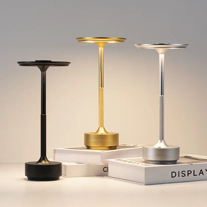 Rechargeable LED Table Lamp – Modern Touch Dimmable Bedside Lamp with Aluminium Design