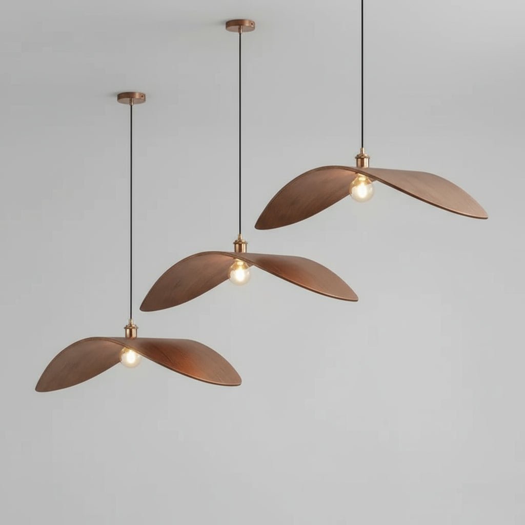 Walnut Wood Pendant Lamp for Modern Home Decor - Luci