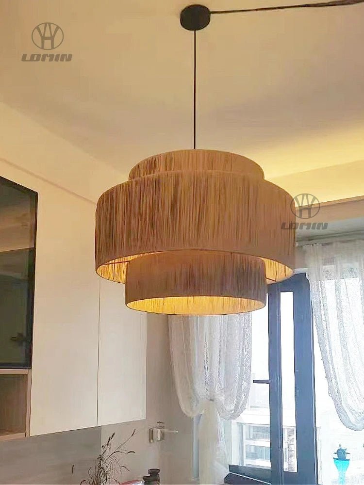 Exquisite Japandi Rattan Pendant Light for Elegant Spaces - Luci