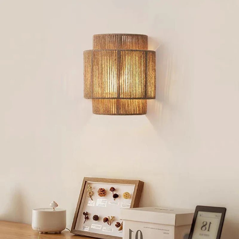 Elegant Rattan Wall Light E27 for Modern Home Decor - Luci