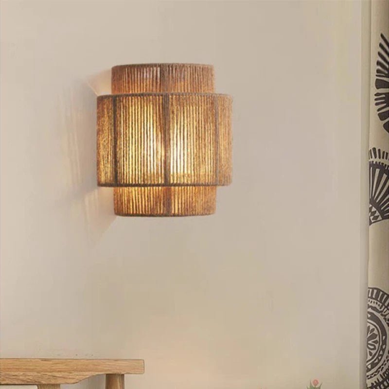 Elegant Rattan Wall Light E27 for Modern Home Decor - Luci
