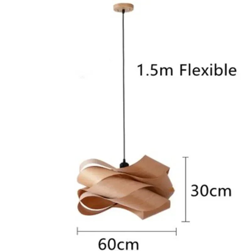 Nordic Minimalist Wooden Pendant Light - Modern Art Decor - Luci