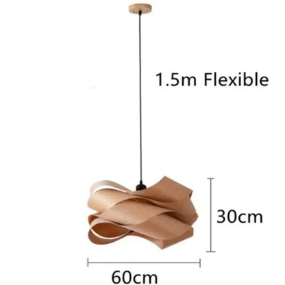 Nordic Minimalist Wooden Pendant Light - Modern Art Decor - Luci