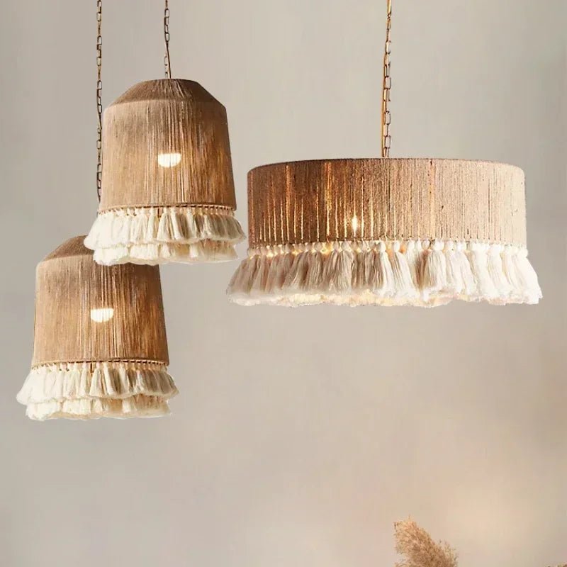 Bohemian Vintage Handwoven Macrame Pendant Lights - Luci