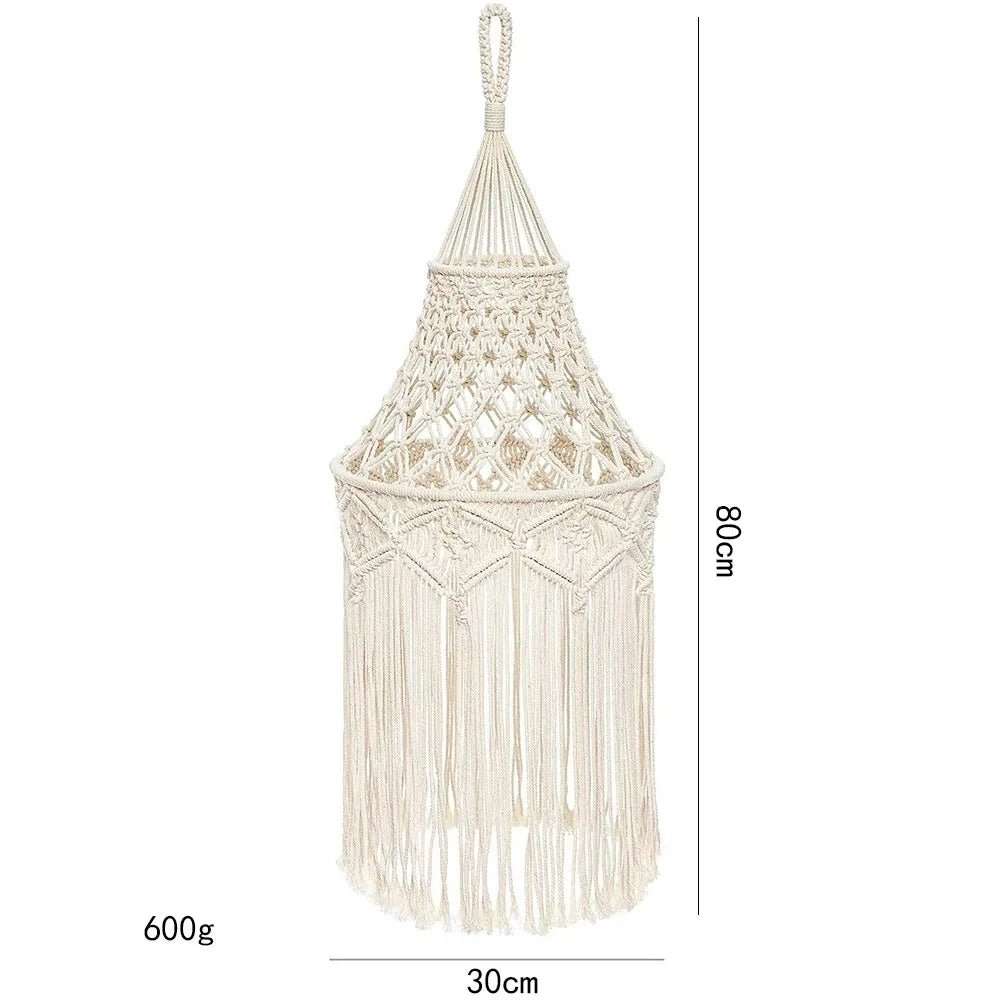 Handcrafted Macramé Lampshade - Boho Chic Light Decor - Luci