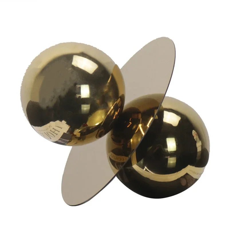Golden Stainless Steel Abstract Sphere Sculpture - Luci