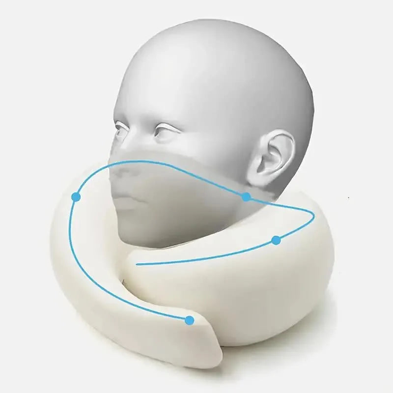Memory Foam Travel Neck Pillow — Adjustable U-Shaped Support